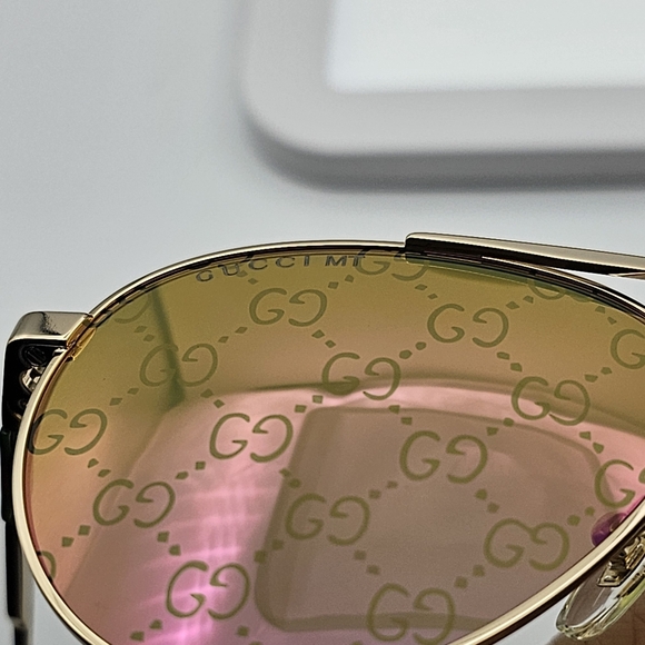 GUCCI AVIATOR GG LOGO GG1679S GOLD UNISEX - Picture 14 of 15